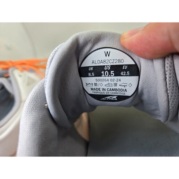 Altra Torin 7 Shoes Women's 10.5 White Orange Road Running Athletic Gym Sneakers - Picture 8 of 8